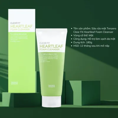Tenzero Clear Fit Heartleaf Foam Cleanser 180g	